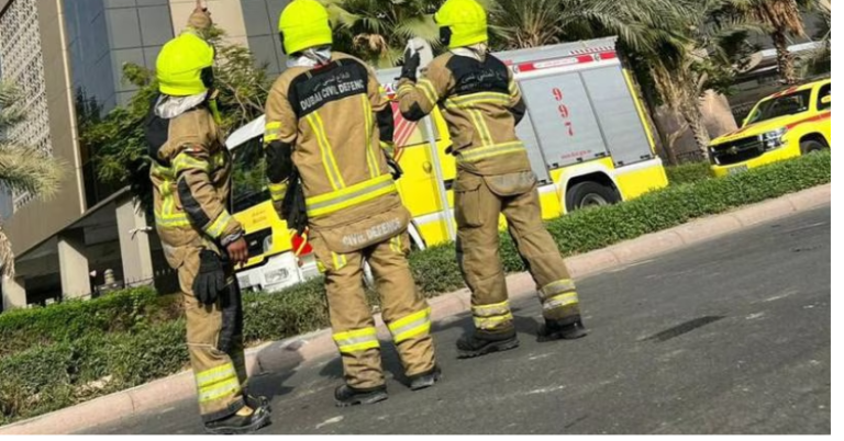Dubai sports city, A fire broke out in a high-rise residential tower in Dubai Sports City on Monday morning. Dubai Civil Defence said its operations room received the report at 4.06am, after which emergency services were quickly sent to the building.